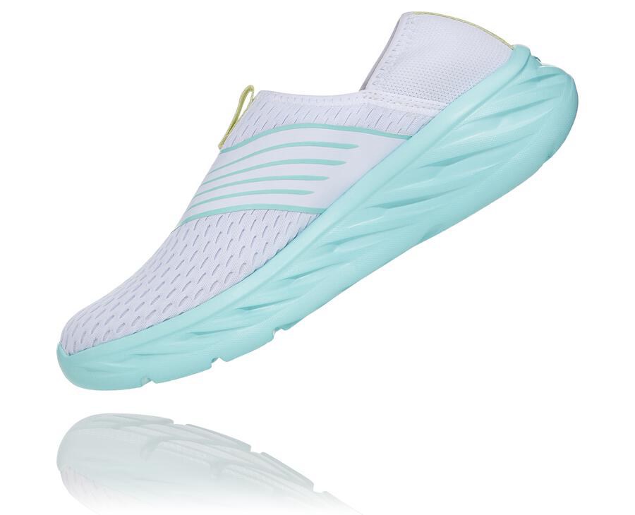 Sandals Womens - Hoka One One ORA Recovery - White/Blue - ONPWSHY-09